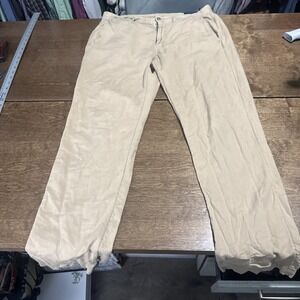 138$ Polo Ralph Lauren Classic Fit Chino Pant Khaki Linen Cotton Blend Size 34